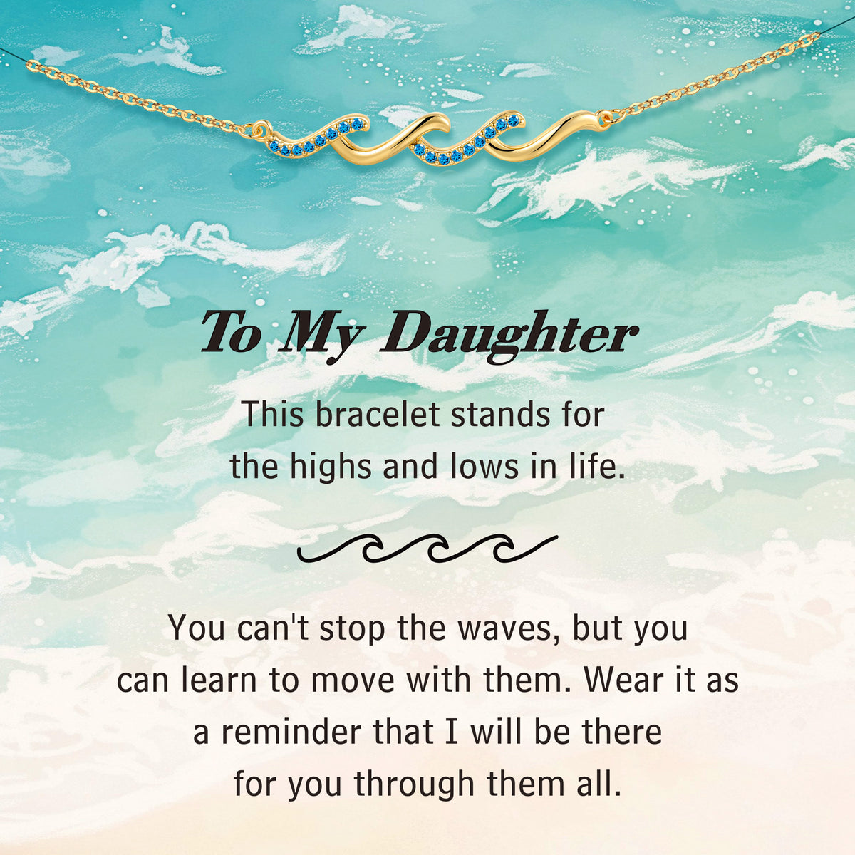 Turandoss Gifts for Women Friendship Gifts for Her Bracelets 14K Gold Plated Zirconia Wave Jewelry Mothers Day Valentines Day Birthday Gift for Women Her Friends Best Friend