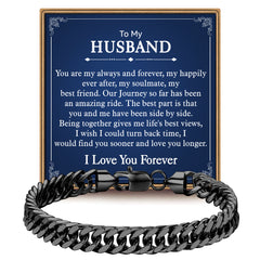 Turandoss Gifts for Son to My Son Bracelet Gifts from Mom Dad Birthday Gift for Men Him from Mom Dad Bracelet 8mm Stainless Steel Silver Cuban Link Chain Bracelets for Him Jewelry Gift