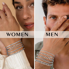 Turandoss Silver Figaro Chain Bracelets for Men - Stainless Steel Figaro Rope Link Bracelet Stack Chain Silver Bracelets Set Trendy Jewelry Gifts for Mens 8.3 Inches