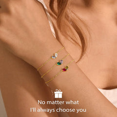 Turandoss Double August Pear Birthstone Bracelet - Created Peridot Pear Cut Bracelet, 14K Dainty Gold Plated Bracelets for Women, Birthstone Bracelet for Women Jewelry Birthday Christmas Gifts