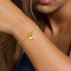 Turandoss Initial Knot Bracelets for Women Dainty 18K Gold Plated Initial Knot Trendy Letter A-Z Love Charm Jewelry Bridesmaid Birthday Valentine's Day Gifts for Women Teen Girls