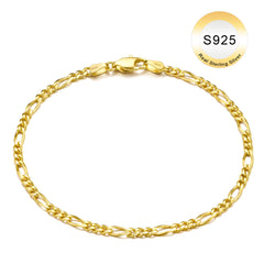 Turandoss S925 Sterling Silver Chain Bracelets for Women Men, 3mm Figaro Chains, Sterling Silver Jewelry, Graduation Gifts for Women, Girls, 2026