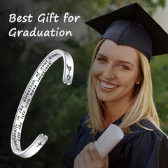 Turandoss 2026 Graduation Gifts Bracelet for Her Cuff Bracelet Go Confidently Personalized Engraved Mantra Saying Adjustable Graduation Bangle Bracelets Trendy Jewelry for Women Teen Girls