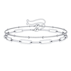 Beads Chain&Oval chain Dainty Gold Bracelets for Women