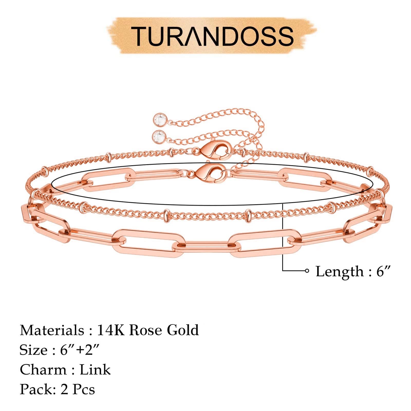 Beads Chain&Oval chain Dainty Gold Bracelets for Women