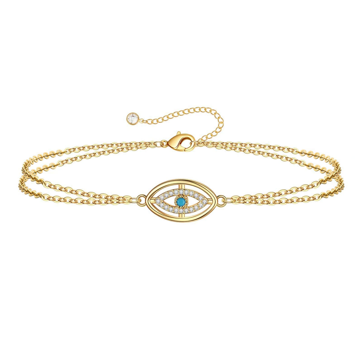 CZ Evil Eye Dainty Gold Bracelets for Women