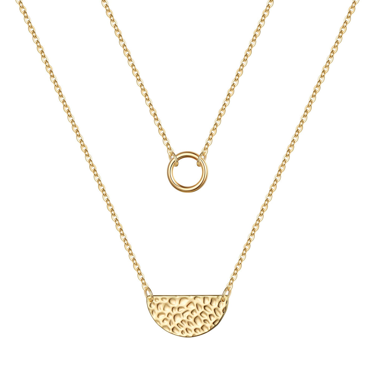 Circle& Half Moon Dainty Gold Choker Necklaces