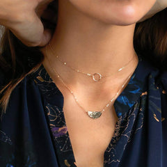 Circle& Half Moon Dainty Gold Choker Necklaces