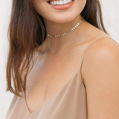 Coins&Drop Coin Dainty Gold Choker Necklaces