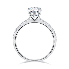 Turandoss 1.5ct Moissanite Solitaire Engagement Ring 925 Sterling Silver Cushion Cut Diamond Ring Wedding Band Promise Rings for Women