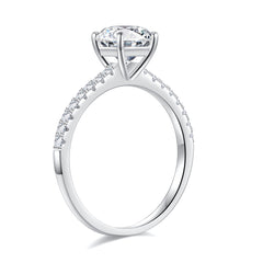 Turandoss 1.5ct Moissanite Solitaire Engagement Ring 925 Sterling Silver Cushion Cut Diamond Ring Wedding Band Promise Rings for Women