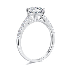 Turandoss 1.5ct Moissanite Engagement Ring 925 Sterling Silver Cushion Cut Diamond Ring Wedding Band Promise Rings for Women