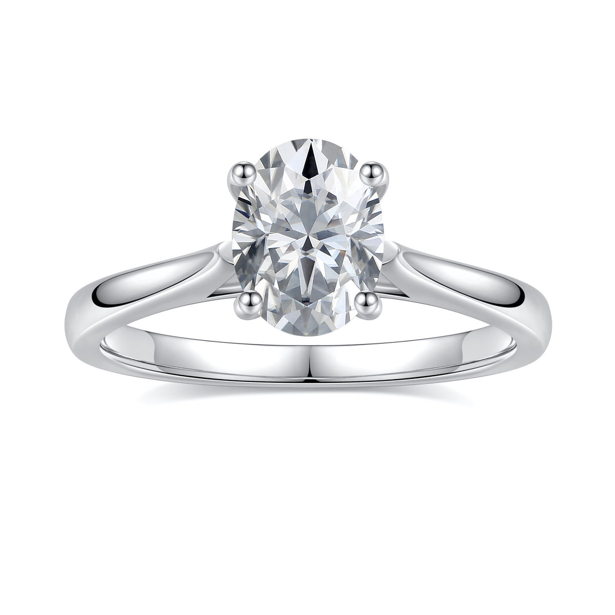 Turandoss 1.5 Carat Moissanite oval Cut Engagement Rings for Women 925 Sterling Silver Diamond Ring Promise Rings for Women