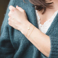 Disc&Chain Dainty Gold Bracelets for Women