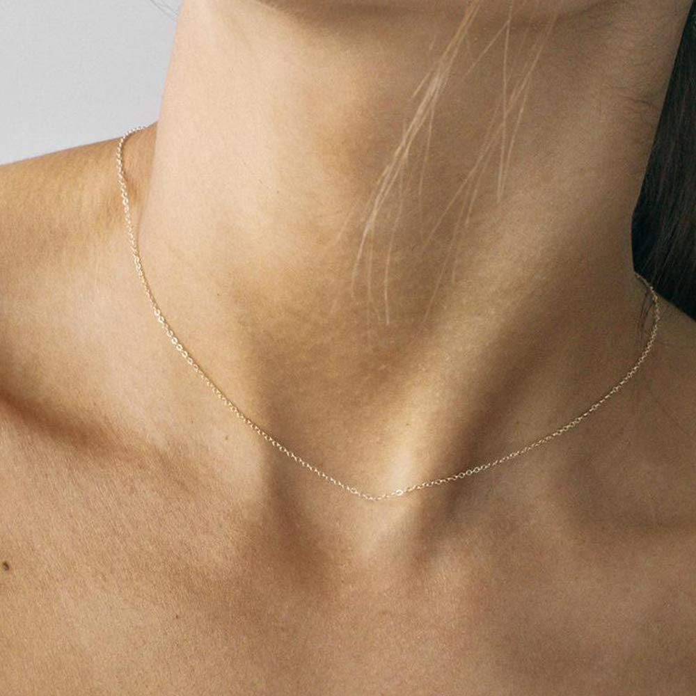 Double Chain Dainty Gold Choker Necklaces