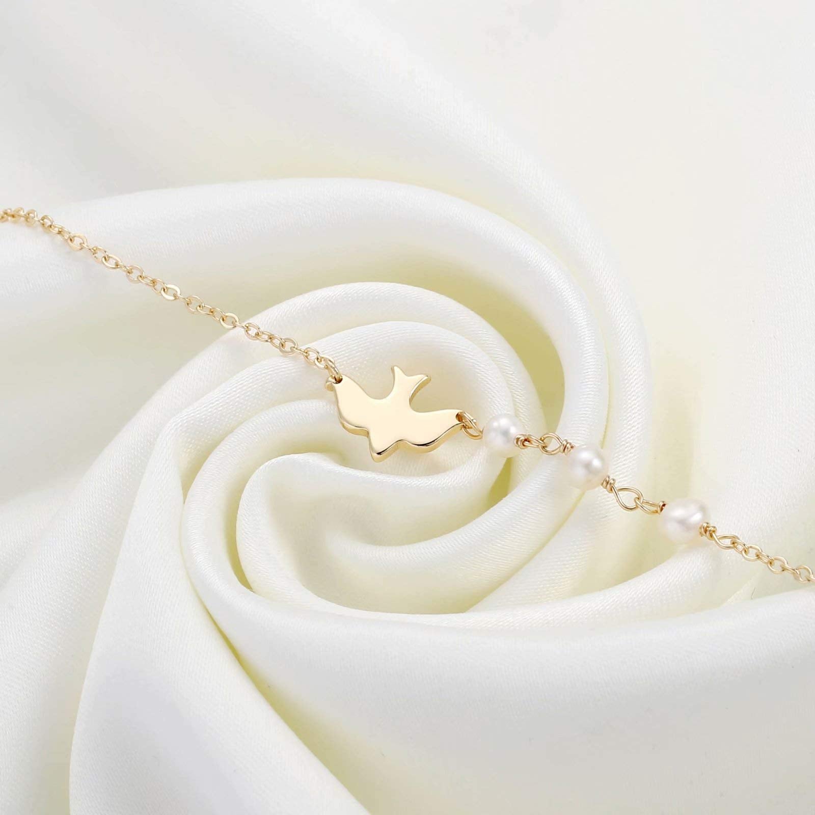 Dove Pearls Dainty Gold Bracelets for Women
