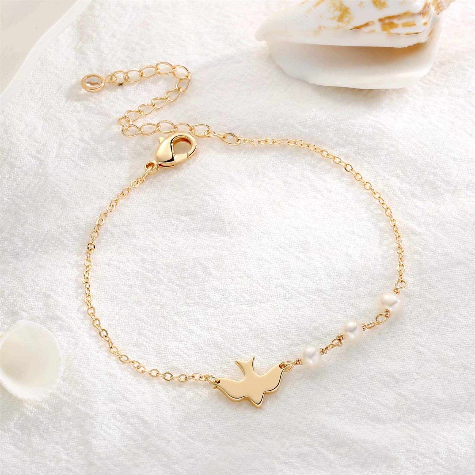 Dove Pearls Dainty Gold Bracelets for Women