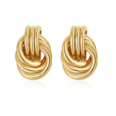 Turandoss Trendy 14K Gold Plated Knot Earrings for Women Chunky Statement Drop Dangle Earrings Lightweight Hypoallergenic Fashion Accessories Jewelry Gifts for Women Girls