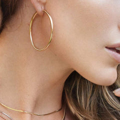 Turandoss Thick Gold Plated Chunky Small Hollow Tube Hoops Earrings for Women Nickel Free Jewelry Birthday Teacher Appreciation Mothers Day Graduation Gifts for Her Mom Kids Teen Girls Wife Ideas