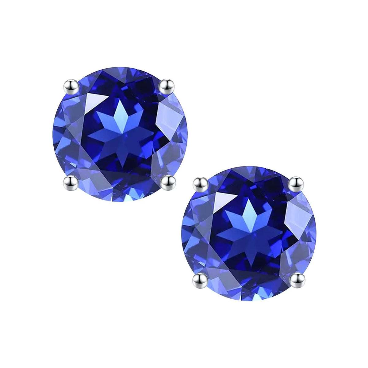 Turandoss S925 Sterling Silver Birthstone Stud Earrings for Women 0.8Ct Lab Grown Personalized Sapphire September Birthday Jewelrys Gifts for Women Girls