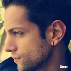 Turandoss 8Mm Cartilage Earring Surgical Stainless Steel Hoop Men Tiny Small Huggie Earrings Helix Rook Daith Tragus Piercing Jewelry Sleeper Second Hole Earring for Women 20G Gifts for Men Him