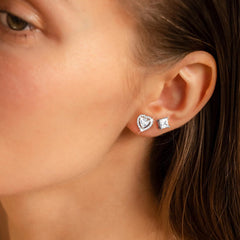 Turandoss 6 Pairs Flatback Earrings Set for Women 14K Gold Plated Hypoallergenic Cubic Zirconia Studs Multi-Style Sensitive Jewelry Gifts for Women Girls