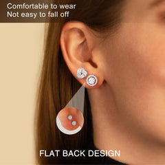 Turandoss 6 Pairs Flatback Earrings Set for Women 14K Gold Plated Hypoallergenic Cubic Zirconia Studs Multi-Style Sensitive Jewelry Gifts for Women Girls