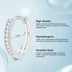 Turandoss S925 Sterling Silver Thick Huggie Hoop Earrings for Women Hypoallergenic Dainty CZ Jewelry Birthday Christmas Gifts for Her Wife Girlfriend
