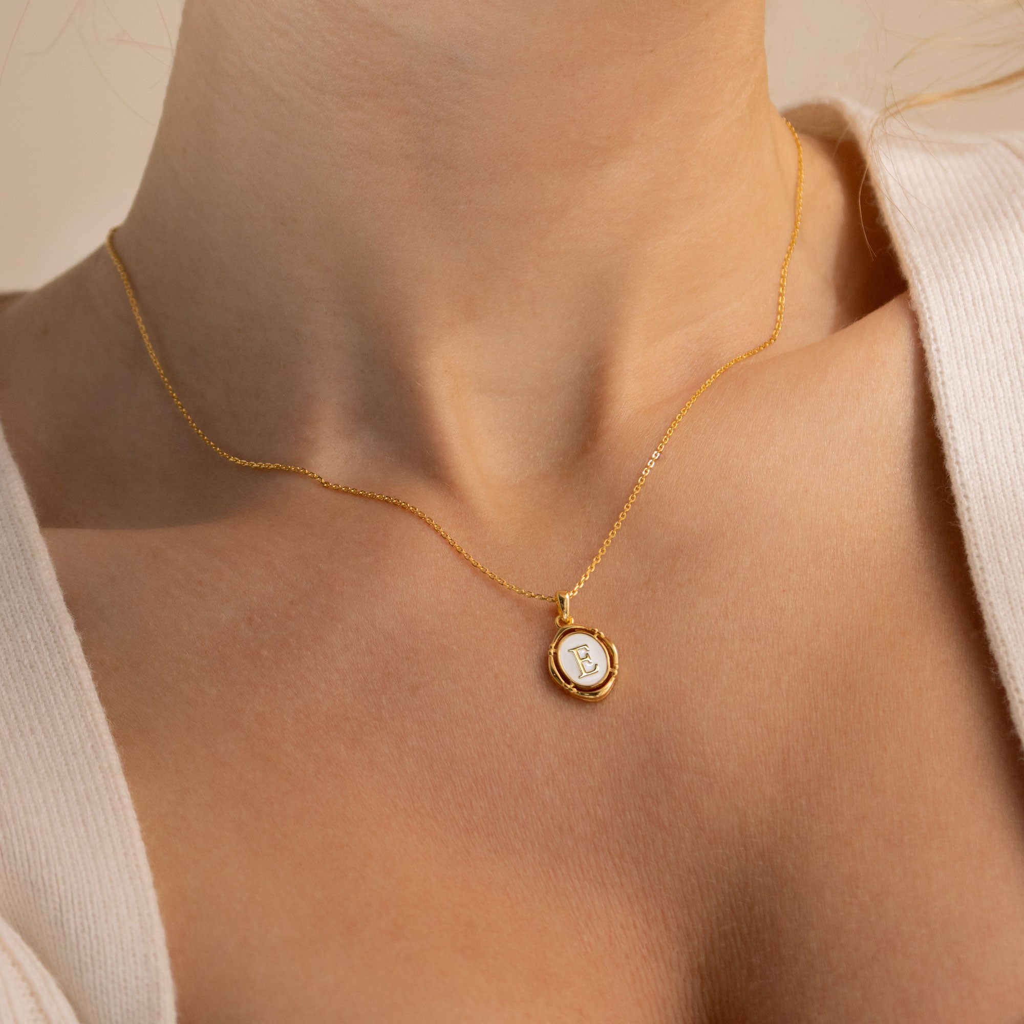 Oval Initial Necklace for Women Jewelry Gifts