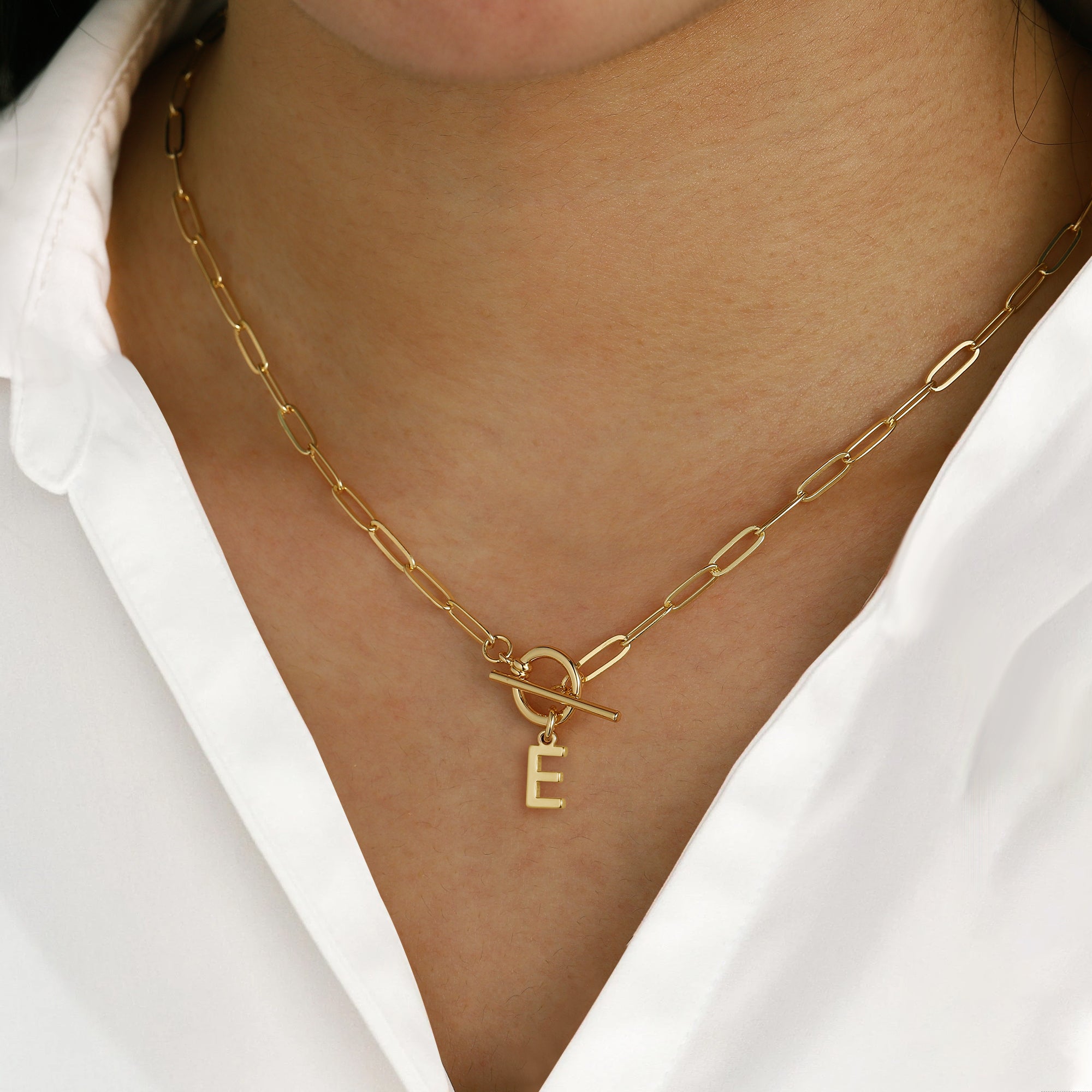 Trendy Paperclip Letter Necklace