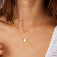 Turandoss 14k Dainty Gold Silver Heart Necklace for Women Girls - Birthday Gifts for Women Girls, Sweet Jewelry for 8-18, Back to School Decorations