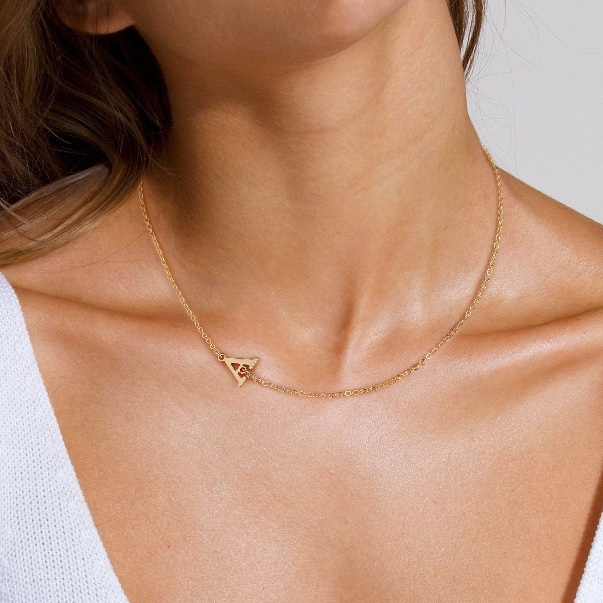 Gold Layered Initial Necklaces for Women Trendy