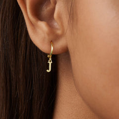 Turandoss 18K Gold Huggie Hoop Earrings for Girls Women - 1Pair Dainty Initial Cartilage Dangle Drop Earring Hypoallergenic, Christmas Gifts for Girls