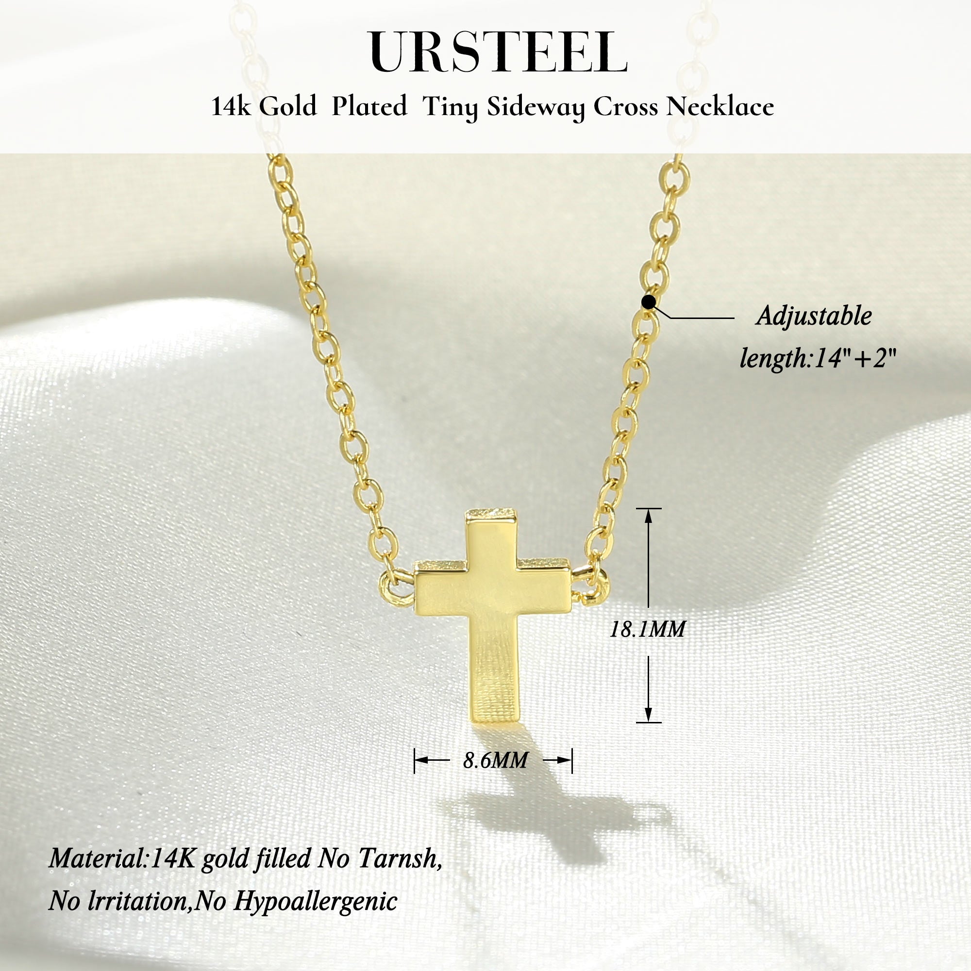 Gold Tiny Cross Choker Necklace for Women