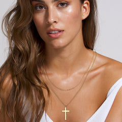 Gold Layered Cross Necklace for Women