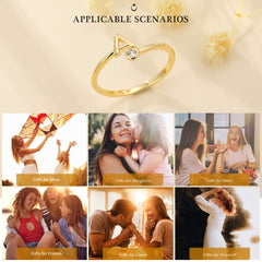 Turandoss Gold Rings for Women Girls Adjustable, Dainty Open Initial Rings for Women Non Tarnish, Fashion Accessories, Birthday Gifts for Teen Girls