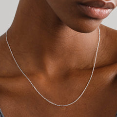 Turandoss Silver Chain Necklace for Women Men - 1.2mm Silver Cable Chain for Women Men Hypoallergenic, Jewelry Gifts for Her Him, 16, 18 inches
