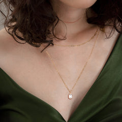 Turandoss Birthstone Necklace for Women Girls, Birthstone Layered Necklace for Girls,  Birthday Gifts for Girls, Jewelry for Women, 15+2.5/17+2.5In