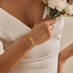 Turandoss Knot Cuff Bangle Bracelets for Women Girls, 18K Gold Adjustable Open Bracelet, Birthday Gifts, Valentine's Day Gifts for Women Wife Mom