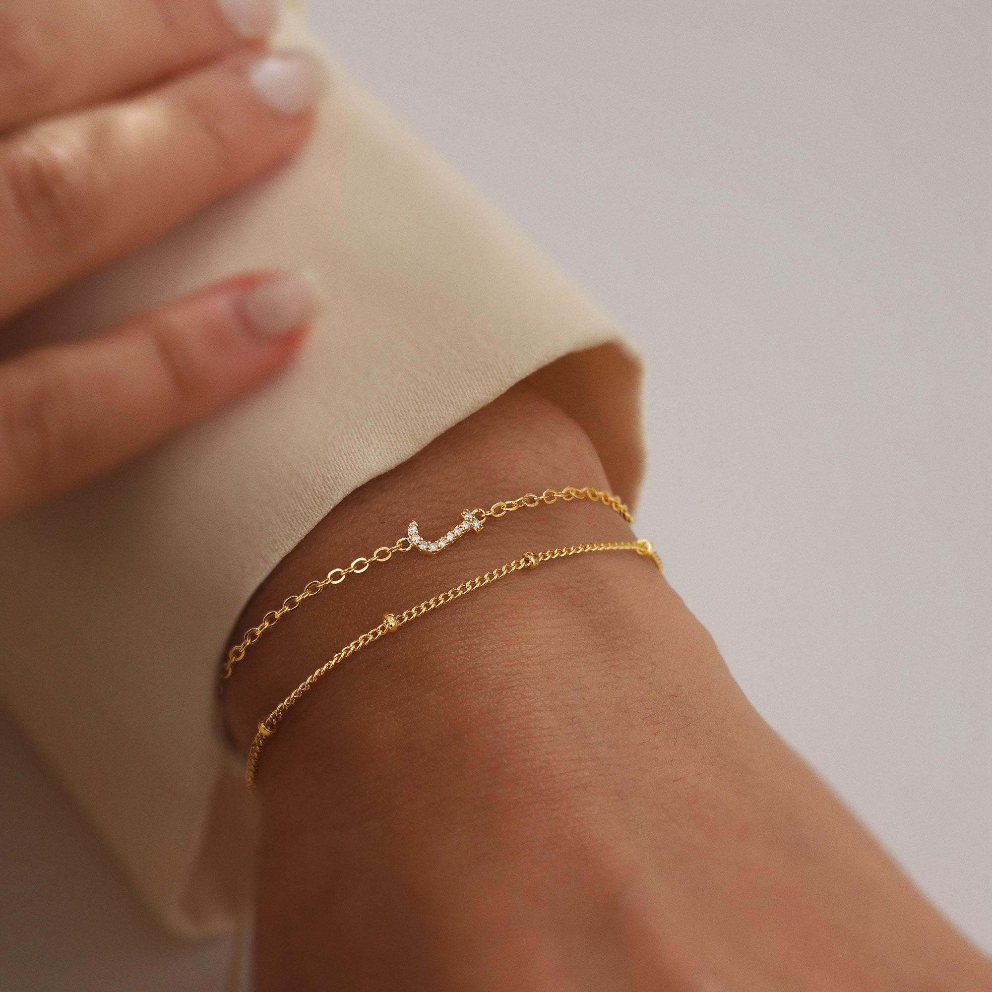 Gold Initial Bracelets for Women Girls
