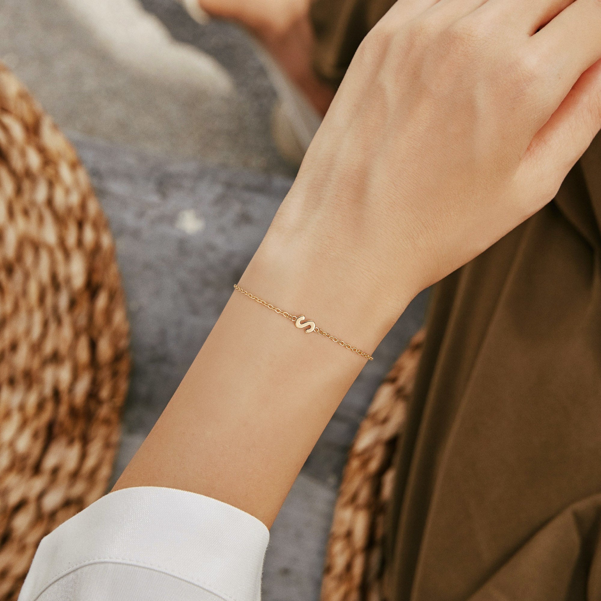 Gold Initial Bracelets for Women Jewelry Gifts