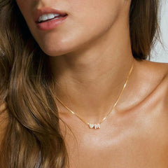 Gold Initial Letter & Heart Necklace for Women