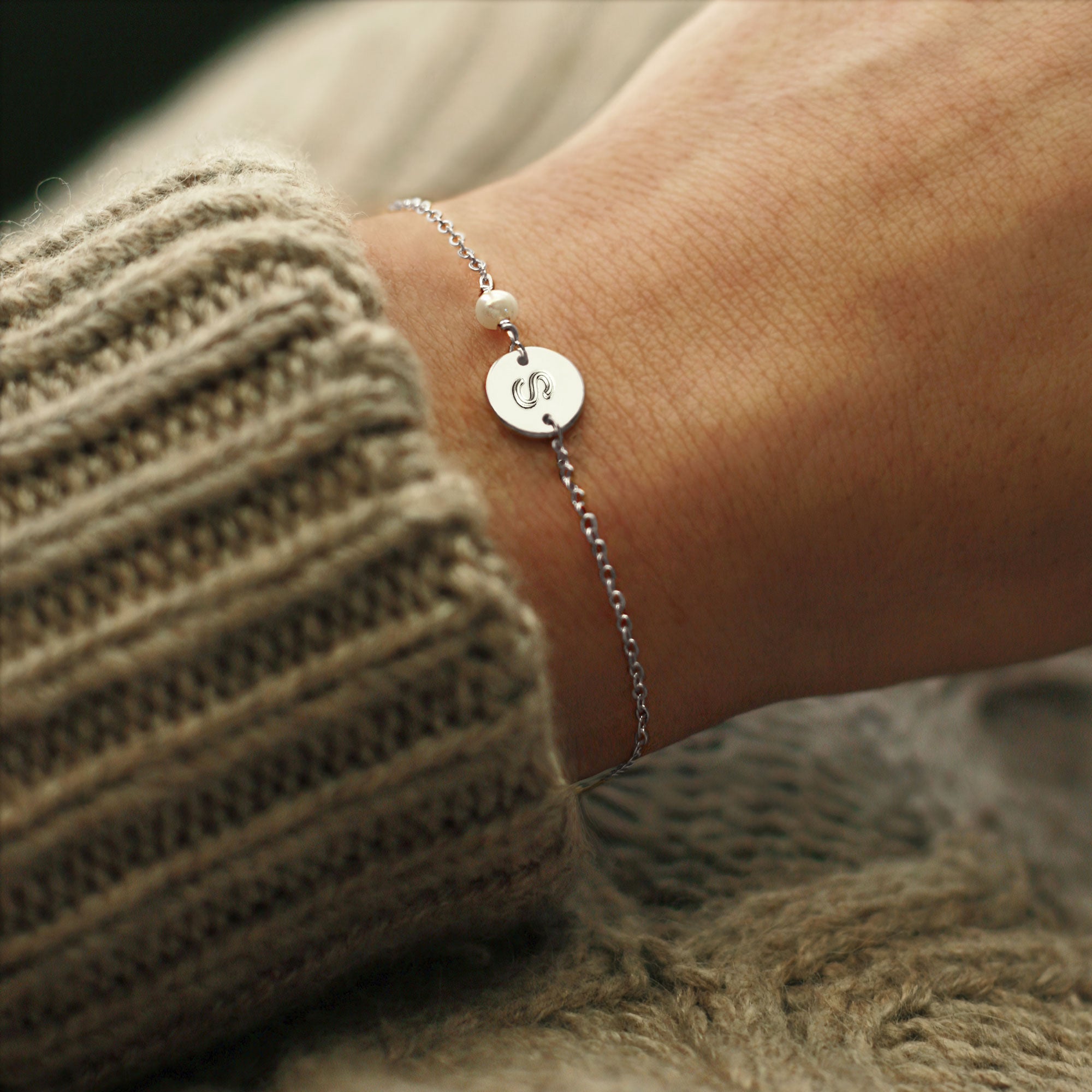 Silver Initial Bracelets for Teen Girls Gifts