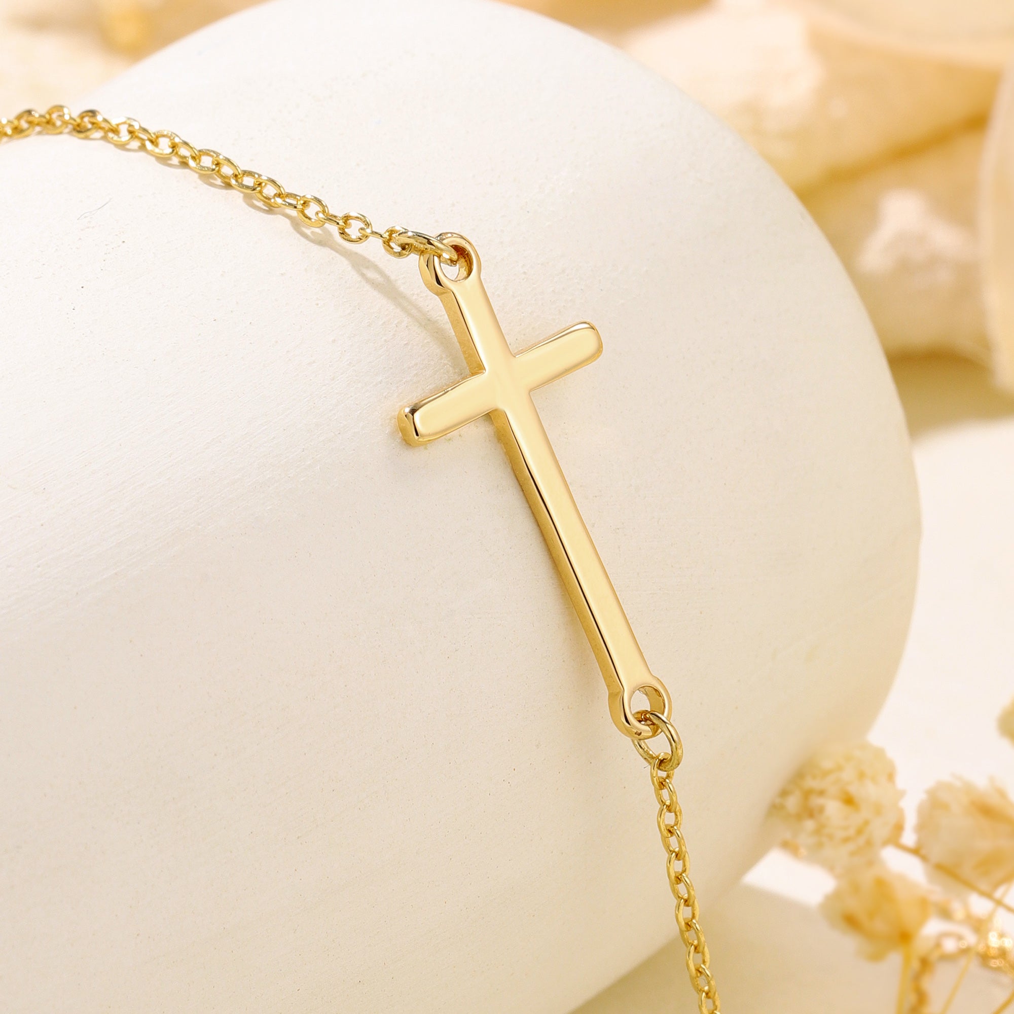 Layered Gold Dainty Cross Necklace for Women