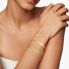 Turandoss Gold Plated Chain Bracelets for Women Girls, Snake, Twisted, Bead, Link Stacked Chains, Graduation Gifts for Women, Girls, 2026, 6+2In