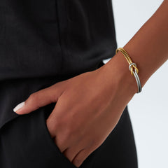 Turandoss Knot Cuff Bangle Bracelets for Women Girls, 18K Gold Adjustable Open Bracelet, Birthday Gifts, Valentine's Day Gifts for Women Wife Mom