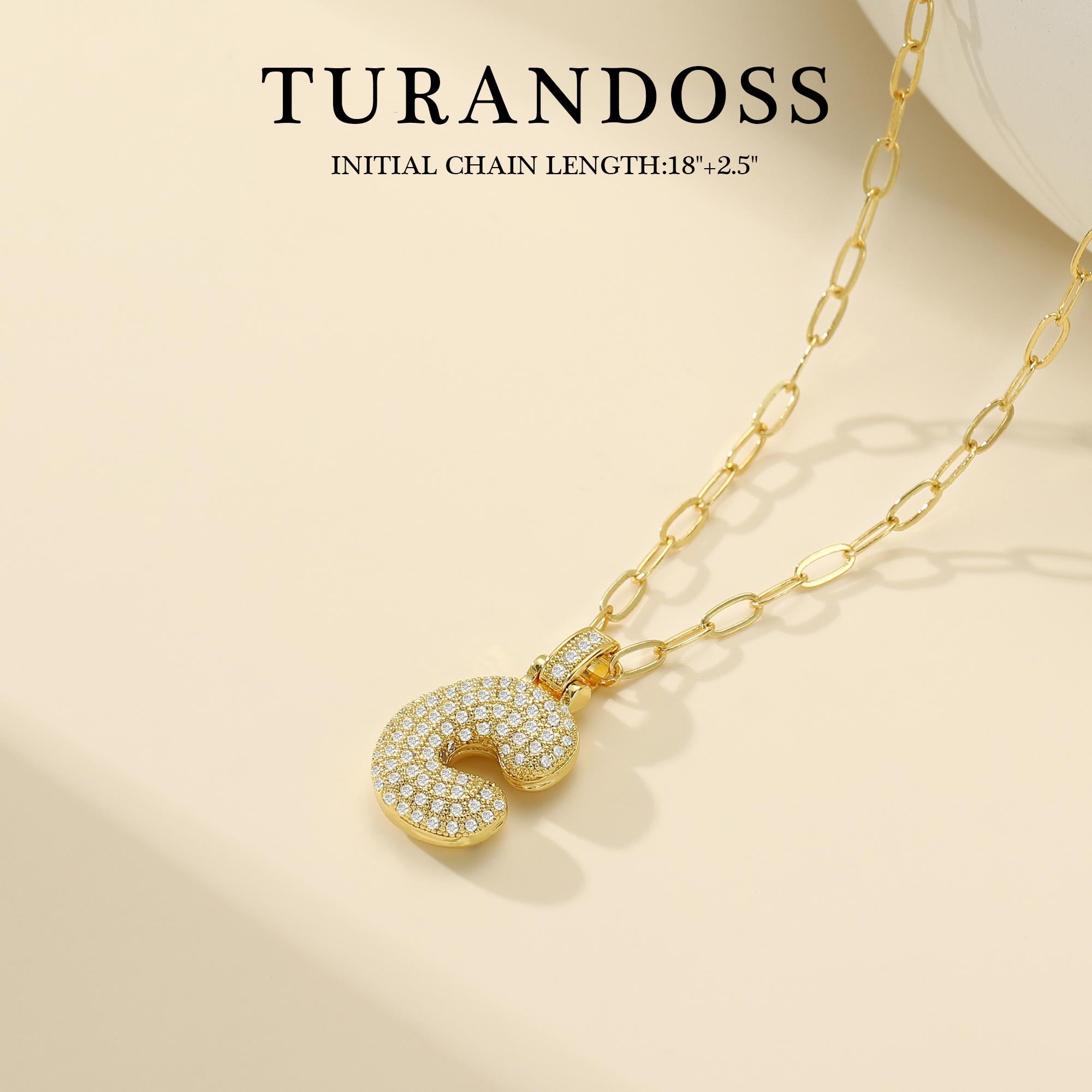 Gold Balloon Letter Necklace for Women