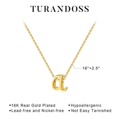 Turandoss Graduation Gift, Cross Initial Necklace, 14K Gold Plated Layered Jewelry for Her