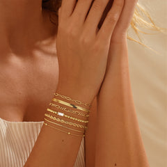 Turandoss Gold Plated Chain Bracelets for Women Girls, Snake, Twisted, Bead, Link Stacked Chains, Graduation Gifts for Women, Girls, 2026, 6+2In