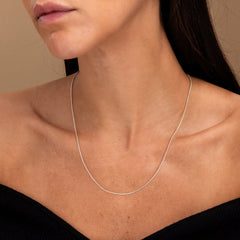 Turandoss S925 Sterling Silver Chain Necklace for Women-14K Real Gold Box Choker